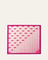 Prada Triangle Symbole And Mouth Degrade Print Silk Scarf In F039k Peonia Albino