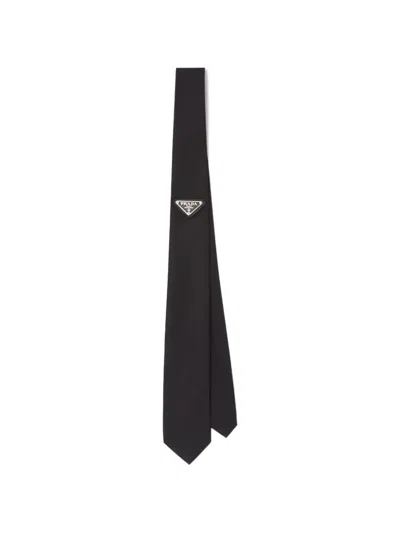 Prada Triangle Tie In Black