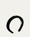 Prada Triangle Velvet Padded Headband In Black