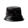 Prada Triangle-logo Bucket Hat In Black