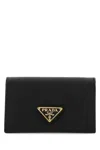 Prada Triangle-logo Cardholder In Black