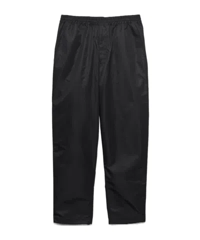 Prada Triangle-logo Elasticated-waistband Trousers In Black