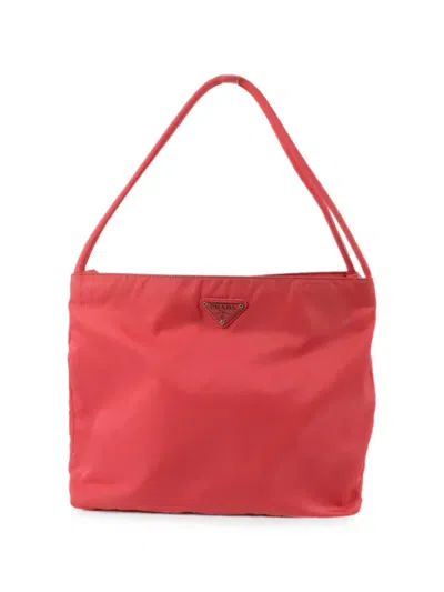 Pre-owned Prada Triangle-logo Handbag In Red