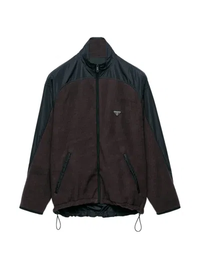 Prada Triangle-logo Jacket In Black