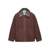 Prada Triangle-logo Jacket In Brown