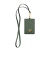 Prada Triangle-logo Leather Card Holder In Pattern