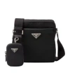 Prada Triangle-logo Messenger Bag In Black
