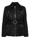 Prada Triangle Logo Padded Jacket In Black