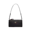 Prada Triangle-logo Shoulder Bag In Black