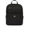 Prada Nylon Backpack With Adjustable Shoulder Straps In Black