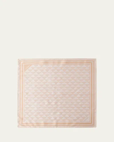 Prada Triangle-print Silk Scarf In Cammello Talco