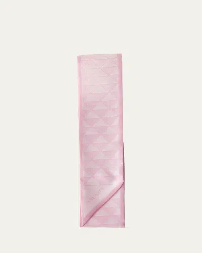 Prada Triangle-print Silk Twill Skinny Scarf In Pink