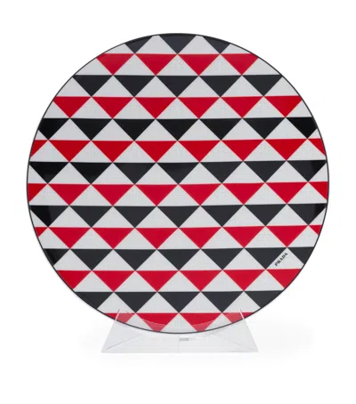 Prada Triangles Charger Plate In Red