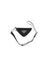 Prada Triangular Leather Pouch In Black