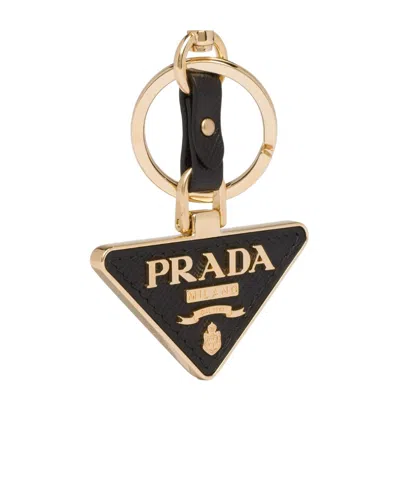 PRADA PRADA TRIANGLE LOGO KEYRING
