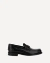Prada Triangular Plaque Loafers In Black