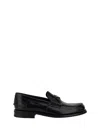 Prada Brushed Leather Loafers In Black