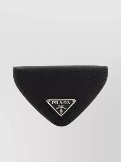 Prada Triangular Textured Leather Coin Purse In F0002