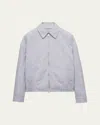 Prada Tricolor Striped Zip Jacket In F0ub0 Bianco Blu