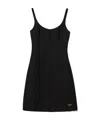 Prada Tricotine Knitted Mini Jumpdress In Black