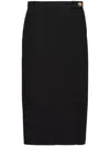 Prada Tricotine Midi Skirt In Schwarz