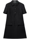 Prada Tricotine Mini Dress In Black