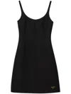 Prada Tricotine Knitted Mini Jumpdress In Black