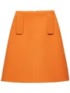 Prada Tricotine Skirt In 橘色
