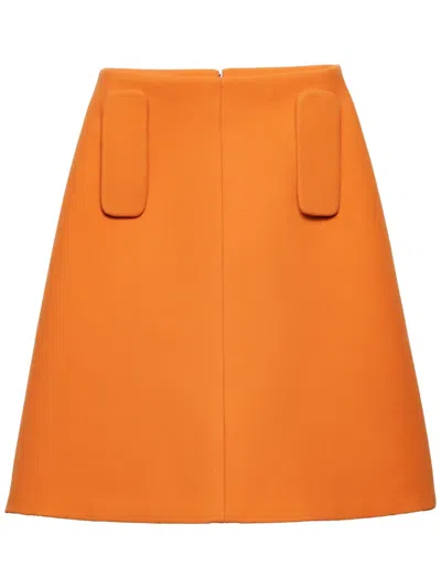 Prada Tricotine Skirt In 橘色
