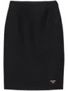 Prada Re-nylon Pencil Skirt In Schwarz