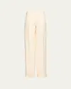 Prada Tricotine Straight-leg Pants In Naturale