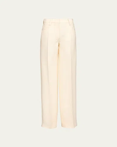Prada Tricotine Straight-leg Pants In Naturale