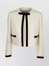 Prada Trimmed Cropped Jackets With Pockets And Buttons