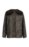 Prada Women Cotton Single-breasted Caban Jacket In Brown