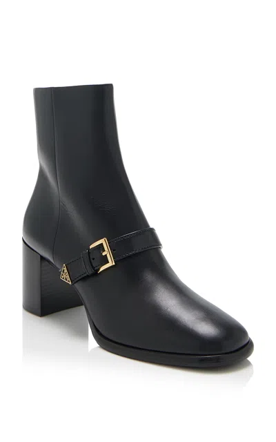 Prada Tronchetti Leather Boots In Black