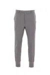 Prada Mens Grey Logo-embroidered Tapered-leg Wool Jogging Bottoms In Gray