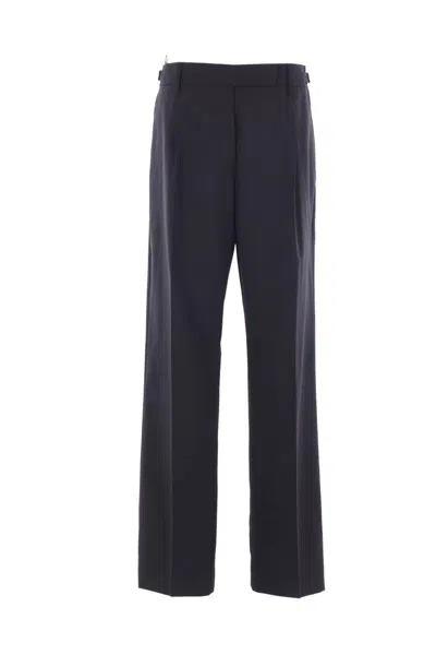 Prada Pleat-detailed Trousers In Blue