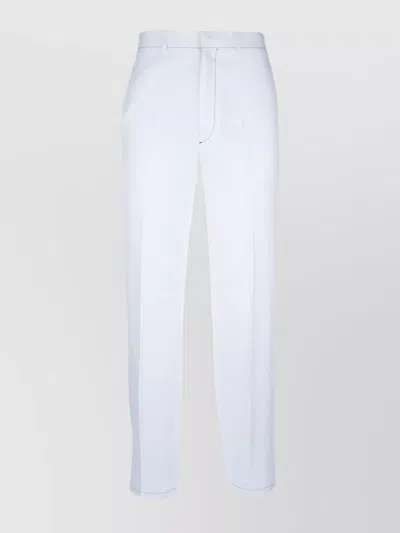 Prada Trousers Back Pockets Belt Loops Front Pleats In White