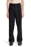 Prada Wool Blend Pinstriped Pants In Black