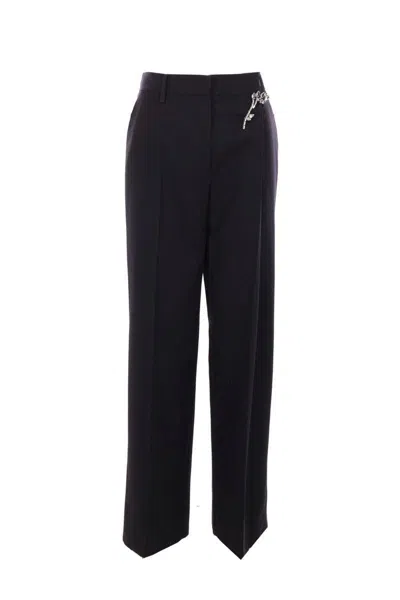 Prada Trousers With Pattern In Blue