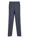 Prada Wide Grey Mohair And Silk Trousers Men In Blue