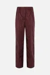Prada Recycled Nylon Trousers Side Pockets In Burgundy