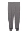 Prada Mens Grey Logo-embroidered Tapered-leg Wool Jogging Bottoms In Gray