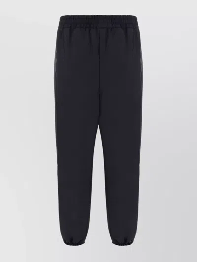 Prada Trousers Side Band Elasticized Hem In Black