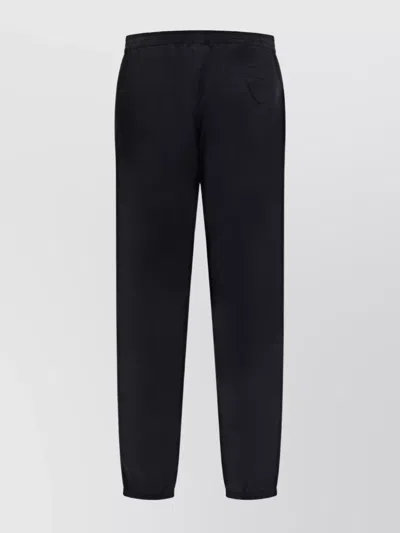 Prada Trousers With Adjustable Waistband And Pockets In Black