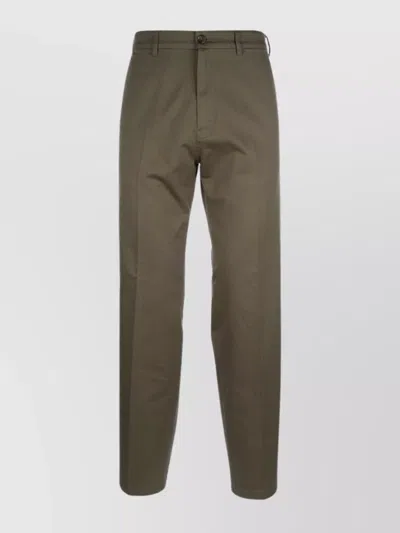 Prada Trousers With Back Pocket And Belt Loops In Green