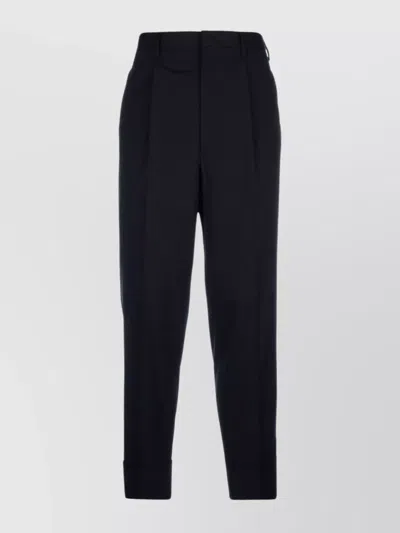 Prada Trousers With Cuffed Hem And Pleated Front