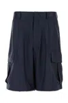 Prada Bermuda Silk Shorts Loops Belt