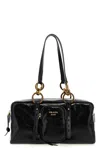 Prada Leather Handbag With Double Handles And Front Pocket