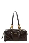 Prada Medium Shiny Leather Shoulder Bag